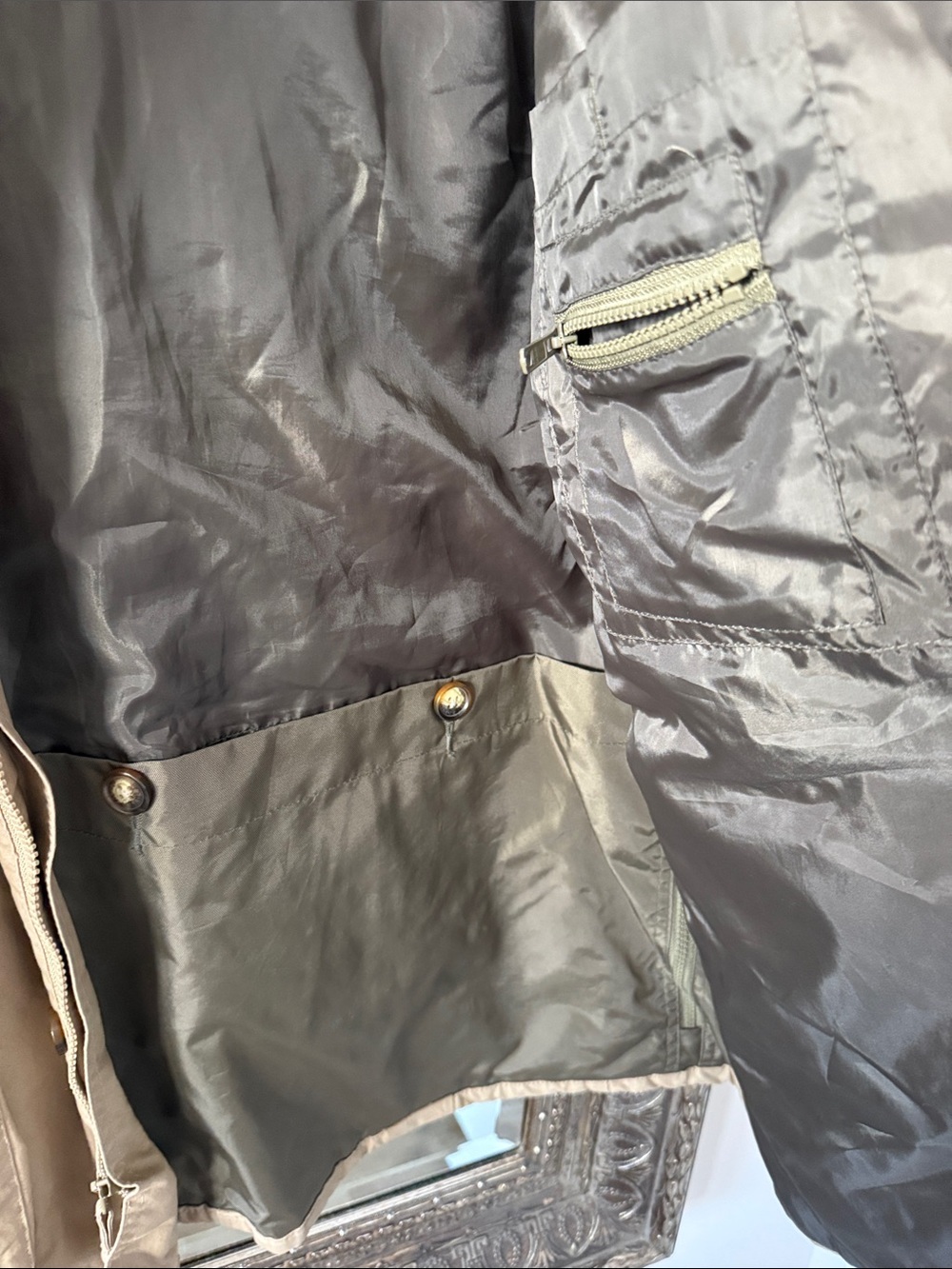Orvis Tan Canvas Field Jacket with Brown Leather Collar - Picture 4 of 4